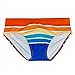 UXH Swimwear Men Sexy Swim Briefs Pride Day Strips Swimsuits Swim Briefs Bikini Board Surf Shorts Trunk (US, Alpha, Small, Regular, Regular, Orange)