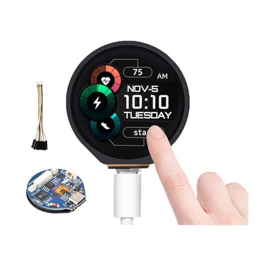 ESP32-S3 Development Board with 1.28inch Round Touch LCD 240×240 Pixel 65K RGB Color, 32-bit LX7 Dual-Core Processor with 6-axis Sensor, Support 2.4GHz W-i-F-i (802.11 b/g/n) and Blue-Tooth 5