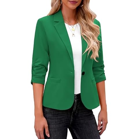 LookbookStore Women's 3/4 Sleeve Blazer Cover