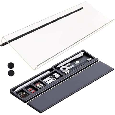 Henitol Keyboard Riser with Keyboard Pad,Keyboard Holder with Wrist Pad for Keyboard,Ergonomic Hand Rest for Keyboard,Wrist Rest for Keyboard(Clear) Cover