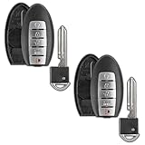 2X KeylessOption Key Fob Cover Case Replacement for 2013 2014 2015 Nissan Altima Maxima Remote Shell, 5-Button KR5S180144014, 7812D-S180014, No Programming Required
