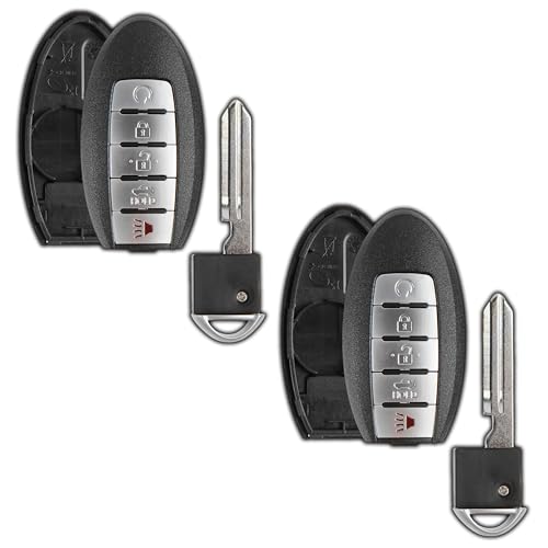 2X KeylessOption Key Fob Cover Case Replacement for 2013 2014 2015 Nissan Altima Maxima Remote Shell, 5-Button KR5S180144014, 7812D-S180014, No Programming Required by KeylessOption - Used condition - US$12.50