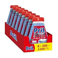 Pril 5in1 Cura Lavastoviglie Intensive (8 confezioni da 250 ml), Detergente per Lavastoviglie con Power & Pearls, Decalcificante e Liquido per una Pulizia Profonda della lavastoviglie