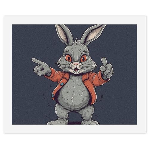 Peinture par numéros lapin gris, une toile artistique haut de gamme chez vous
