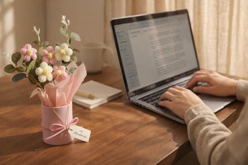 Image of AccuPrints Sumiko Bouquet Handmade Artificial Daisy Crochet Flowers for Office Desk Car Dashboard Decor | Home Decoration Office Bedroom Wedding | Return Gift