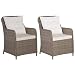 Produktbild Festnight 2-teiliges Set Gartensessel Loungesessel Sessel Gartenstuhl | 2 Sessel & 2 Sitzkissen & 2 Rückenkissen | für Garten Terrasse Poly Rattan Braun und Cremeweiß