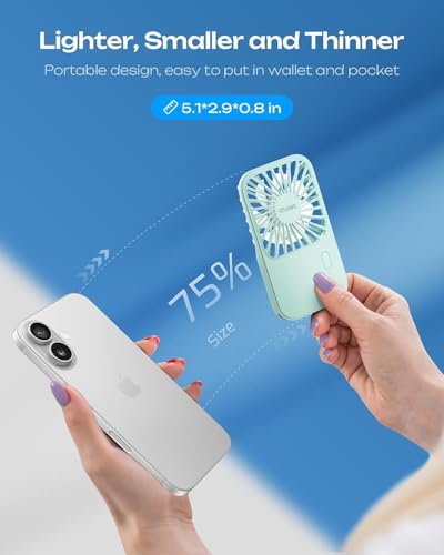Miniventilador portátil recargable que soluciona el calor en la oficina con base delgada 5