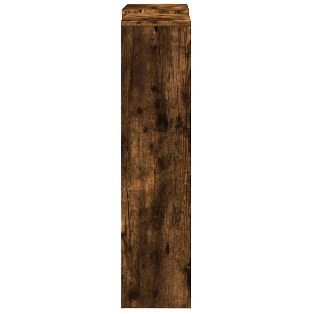 Osłona grzejnika, dąb wędzony 205 x 21,5 x 83,5 cm, materiał drewnopochodny, konstrukcja listew, uchwyt ścienny do pokrywy, czyszczenie termostatu grzejnika