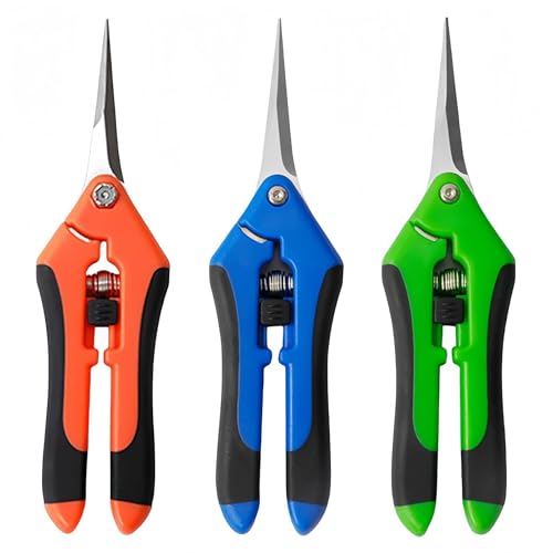 Juego de 3 tijeras para rosas, bonsái, tijeras para plantas, tijeras de jardinería, para rosas, bonsái y plantas, ideales para el jardín y plantas en macetas