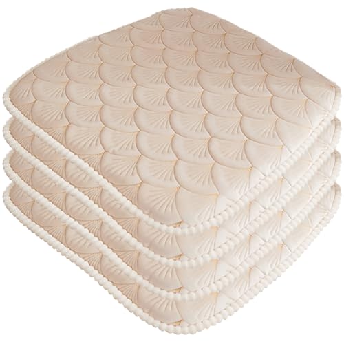 Cojín de silla para sillas de comedor, almohadillas antideslizantes para asiento de cocina con lazos, cojines de esponja acogedores con funda lavable y desmontable