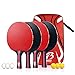 Tencoz Raquette de Ping Pong Professionnel, Raquette de Tennis de Table Ping Pang Set, 4 Battes et 6 Balles pour Débutants et Joueurs Avancés