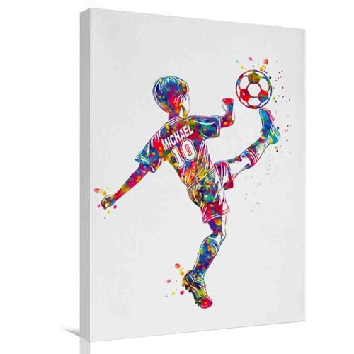 Canva Soccer Player Watercolor Wall Art 16