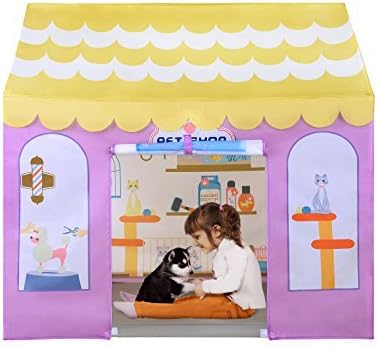 SUGAR Q® Breathable™ Extra Large Portable Folding Pop-Up Yellow Purple Pet Shop Pretend Play Tent Playhouse Play Hut Ball Pit Ball Pool Toy, Ideal for Kids Girls/Boys Birthday Gift Christmas Party Indoor/Outdoor Non-Toxic/Odor-Free