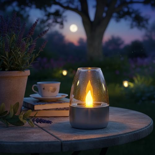 Velas solares para exteriores e interior: pack de 2 luces de 6 x 8 cm impermeables de jardín 4