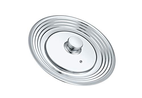 CONCORD Heavy Gauge Universal Cookware Lid for Pots and Pans, Stainless Steel with Tempered Glass Lid, Up to 12