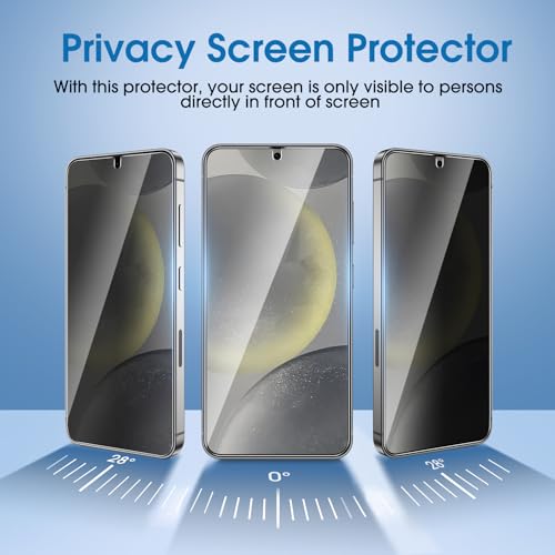 Image of amFilm OneTouch for Samsung Galaxy S24 6.2'' Privacy Screen Protector | Auto-Alignment, 30s Install, Bubble Free,Scratch & Drop Protection, Privacy Protection, Lens Protector, 2+2 Pack (S24-6.2'')