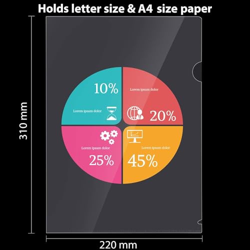 Image of ANG 20 Pcs L Folder Plastic Folder Safe Project Document Folder A4 Plastic Paper Jacket Sleeves Project Folders