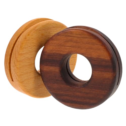 LIFKOME 2pcs Food Bag Sealing Clips, Stainless Steel Sealing Clips, Wood Color, 5x5cm, Brown