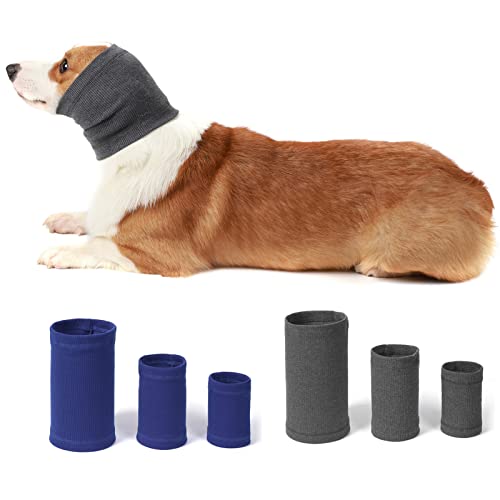 Jethrora Protetor de orelha para pescoço de cachorro Snood para proteção contra ruídos, ansiedade e
