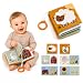 let's make Baby Sensorisches Stoffbuch Baby Spielzeug ab 0 3 6 12 Monate - Interaktive Fühlbuch Knisterbuch mit Spiegel Rassel, Kinderwagenspielzeug Baby Geschenk Junge Mädchen (Schaf-Stoffbuch)