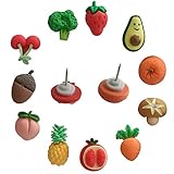 Xqingmei Fruit Vegetables Push Pins 40 Pcs Drawing Pins Thumbtack Decorative Push Pins for Cherry,Br