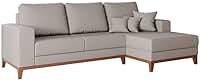 Sofá 4 Lugares Belgrado com Chaise Direito Linho Cru 250 cm