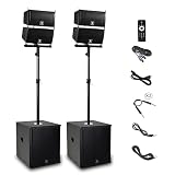 PRORECK Club 6000 15-Zoll-6000-W-P.M.P.O-Stereo-PA-Lautsprechersystem-Kombiset...