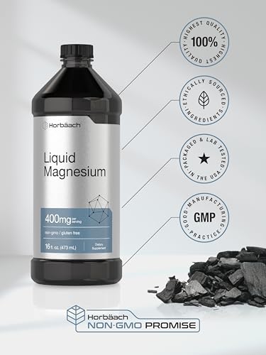 Horbaach Liquid Magnesium 16 fl oz | Vital Trace Minerals Complex | with Sulfate, Lithium, and Boron | Vegetarian, Non-GMO & Gluten Free Supplement