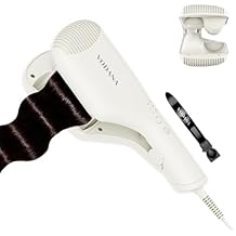 VODANA Compact Triple Flow Hair Waver 1.5 inch - Create Bouncy Textured Beach Waves in Seconds | Fast Heating Design for High-Shine Finish & Instant Volume, Ivory