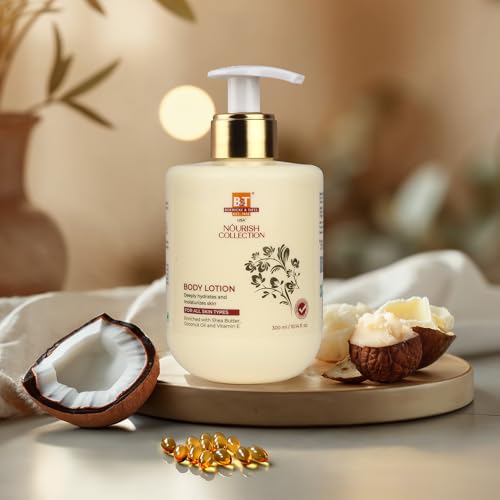 Image of Boericke & Tafel Moisturizing Body Lotion - With Shea Butter,Vitamin E & Coconut Oil | Non greasy formulation for glowing, smooth & hyderating skin| Suitable for all skin types -300 ml (Pack of 1)