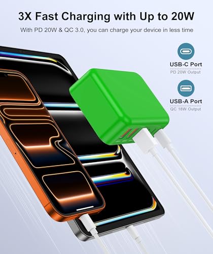 Image of Fast Charger Block, GaN 6 Port USB C Charging Station Hub Cube, 100W Multiport Type C Wall Charger Power Strip Plug with PD 3.0+QC for iPhone 16 Pro Max 15 14 13 12 11 XR XS 8 7, Samsung, iPad, Table