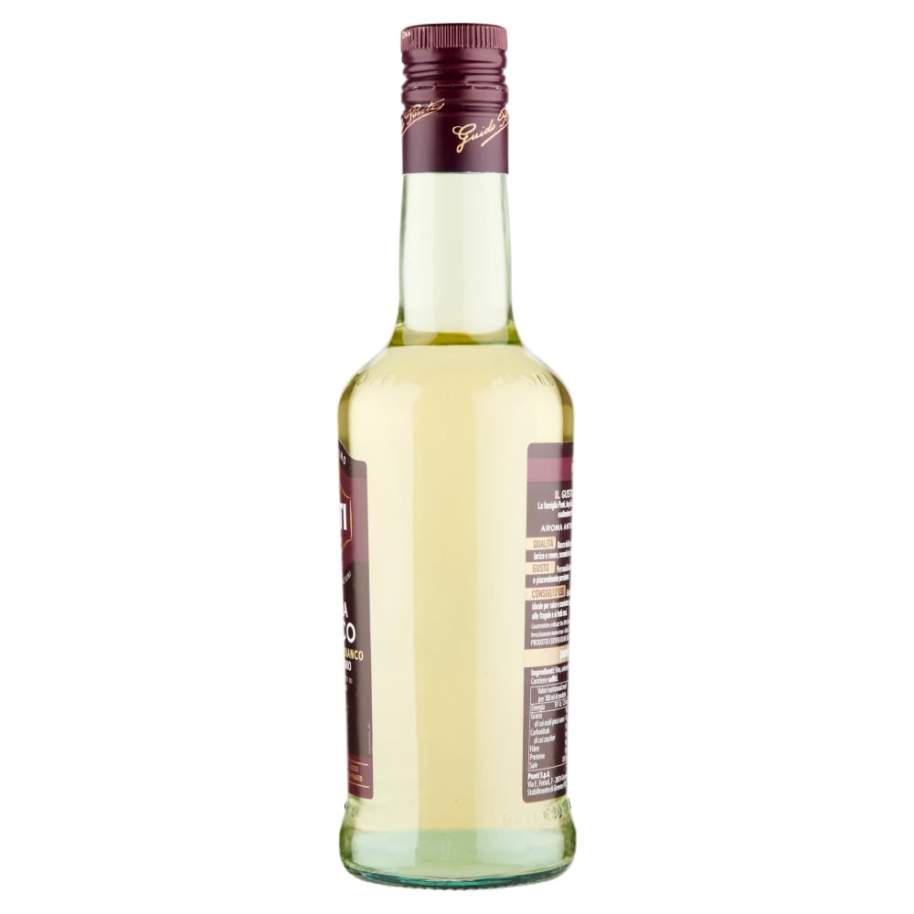 Ponti Lot de 3 bouteilles de vinaigre de vin blanc Aroma Antico Aceto di Vino Bianco 100 % vinaigre italien 500 ml + 1 sachet de talc Felce Azzurra 100 g