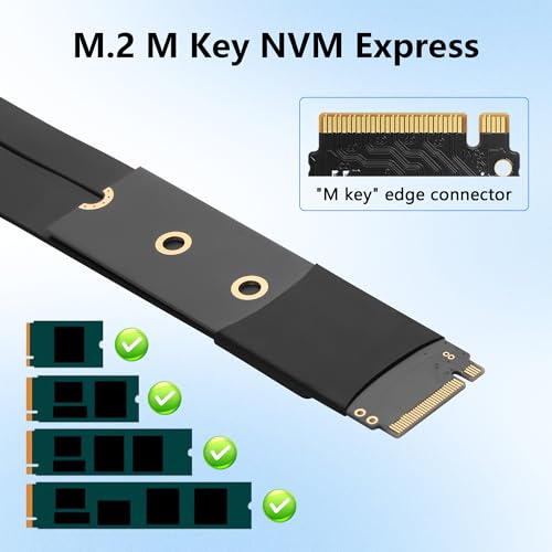 GINTOOYUN M.2 zu PCIE Erweiterungskabel M.2 NVME zu PCI-E 3.0 X16 Grafikkartenkabel für Chassis-Motherboards, Grafikkarten usw. (180 Grad)