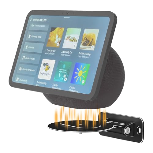 Laivli Wall Mount Compatible with Echo Show 8 4th Gen and Echo Show 11 2025, Space-Saving Aluminum Wall Holder, Horizontal Swivel & Up-Down Tilt, Easy Installation for Kitchen & Home (Black)