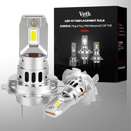 Veth Automotive H7 Replacement Bulb – 70W 6500K Cool White,