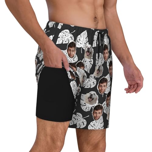 Iuwfyul Personalized Men's Swim Trunks Custom Face Swim Shorts Men with Photo Mens Bathing Suit with Mesh Lining Quick Dry3