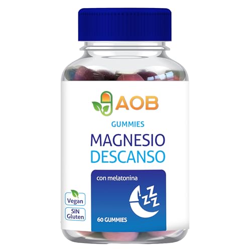 Gummies Magnesio Melatonina para Descanso | Gominolas Gomitas 60 unidades | Conciliar Sueño Rápido y Profundo, Dormir Bien | Complemento Relajante | Bienestar Mental | Sabor Natural | 60 Unidades