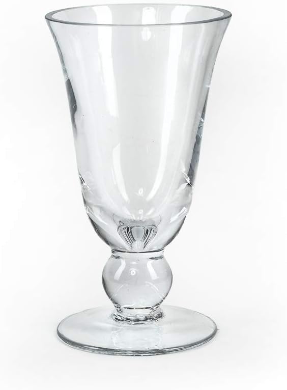 Serene Spaces Living Wazon Glass Urn Vase, Decorative Pedestal Bouquet Vase, Ideal as Floral Centerpieces at Wedding, Event, Party, Measures 7.5" Tall & 4.5" Diameter