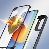 MQERYBV Etui do Xiaomi Redmi A7 Pro, przezroczyste, odporne na wstrząsy etui z ochroną ekranu, ochrona 360° solidne dwustronne etui odporne na zarysowania - czarne