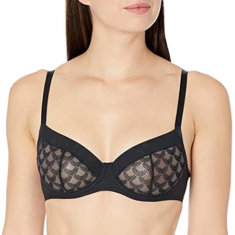 HANRO Women's Neda Underwire Bra, Black, 32C Cover