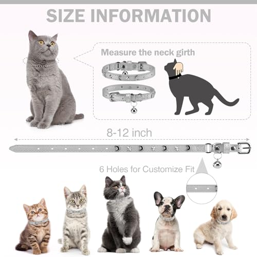 Collier en cuir pour chaton petits et grands avec boucle de sécurité réglable - 5