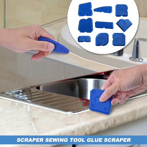 Fugenglätter Set 9 Stück Blau Fugenabzieher Fugen Glätter Caulking Werkzeug Kit Abzieher Fugen Entferner Set für Silikon Küche