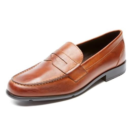 Rockport mens Classic Penny loafers shoes, Cognac, 10.5 US