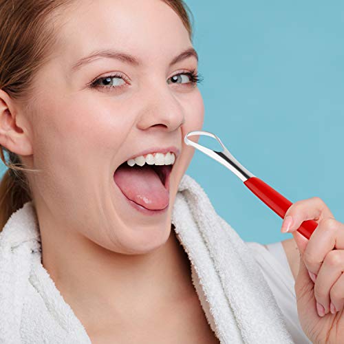 4 Piezas Raspadores de Lengua, Limpiadores de Lengua de Reducir Mal Aliento Cepillos de Lengua Oral de Acero Inoxidable Herramientas de Belleza