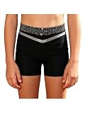 Yruioon Kinder Turnshorts Mädchen Kurz Ballettaufführung Kurz Shorts Eiskunstlauf Shorts Gymnastikhose Turntrainings Hose Tanz Schwarz 146-152