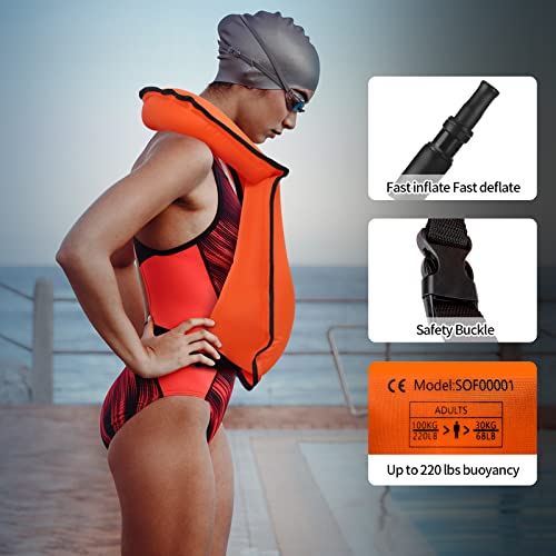 Inflatable Snorkel Vests For Adults,Portable Kayaking Buoyancy Inflatable Snorkeling Vest For Men & Women,Diving,Snorkeling,Swimming Safety #TOP2
