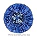 Silk Satin Bonnet Hair Cap: 2pcs 17inch Diameter Extra Large Jumbo Sleeping Satin Bonnets (Blue & HotPink)
