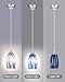 karyfine Dark Blue Glass Mini Pendant Lights for Kitchen Island 3Pack Blown Art Glass Pendant Lighting Shade Hanging Pendant Lights with Brushed Nickel Finish for Kitchen Over Sink,Dining Room