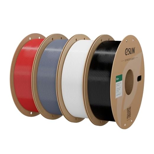 eSUN PLA Plus Filament 1.75mm, 3D Printing PLA Pro Filament 1.75mm Dimensional Accuracy +/- 0.03mm, 1kg per Carboard Spool, 4KG 3D Printer Filament, Fire Engine Red+Grey+Cold White+Black