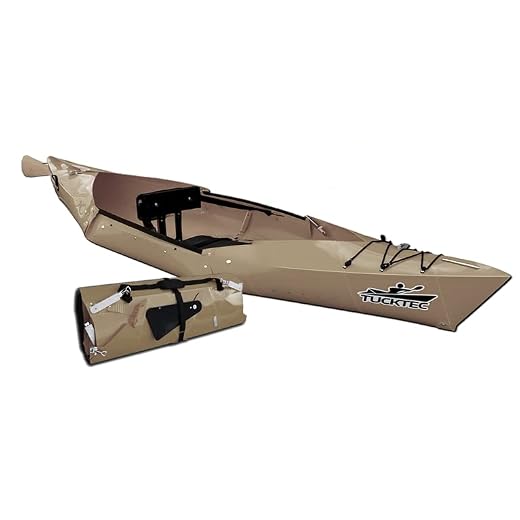 Tucktec Folding Kayak | 8' Folding Kayak | Compact Folding Kayak | 3-Year Warranty Kayak Durable Kayak for Adventures | 2023 Tucktec 8' Folding Kayak | Lightweight, Portable Kayak | Tan